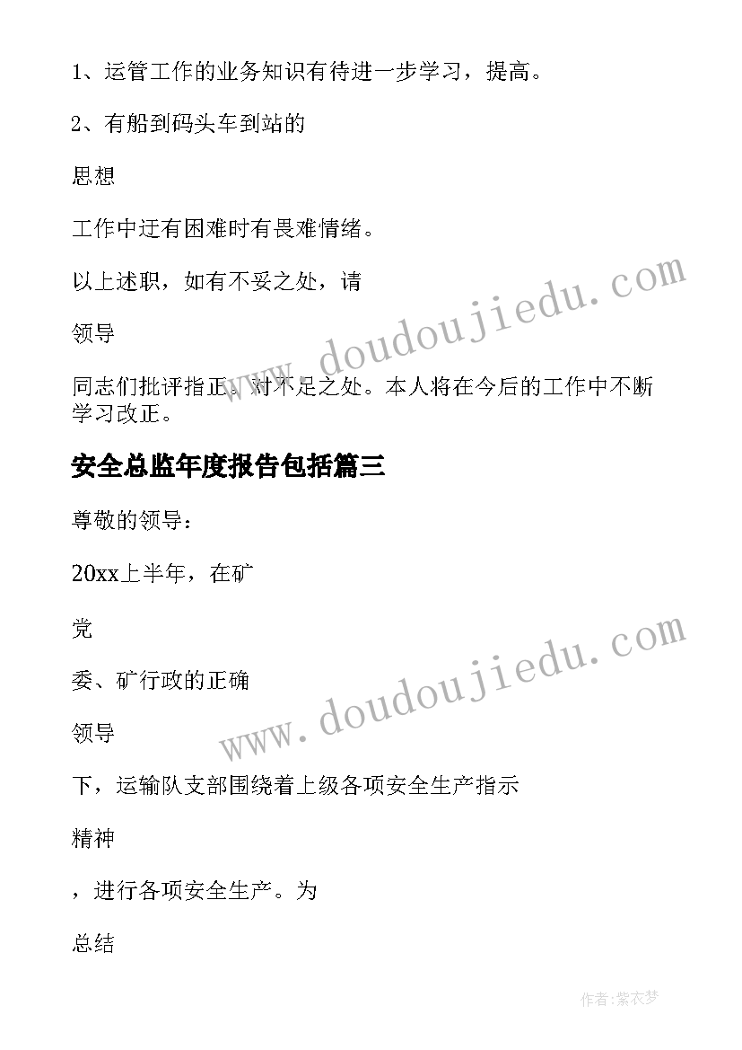 2023年安全总监年度报告包括(通用5篇)