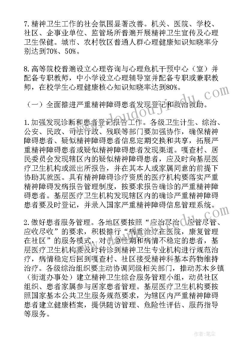 最新卫生室工作实施方案 精神卫生工作实施方案(优秀6篇)