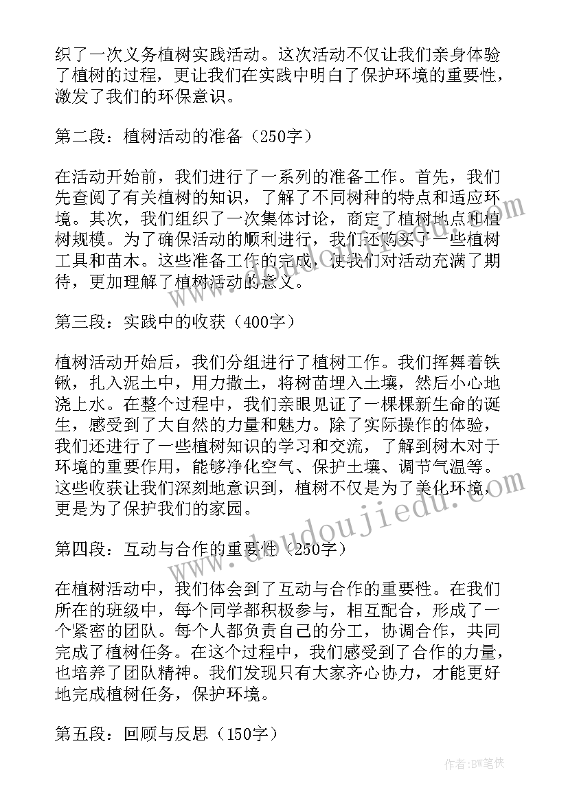 2023年植树实践活动心得体会(汇总5篇)