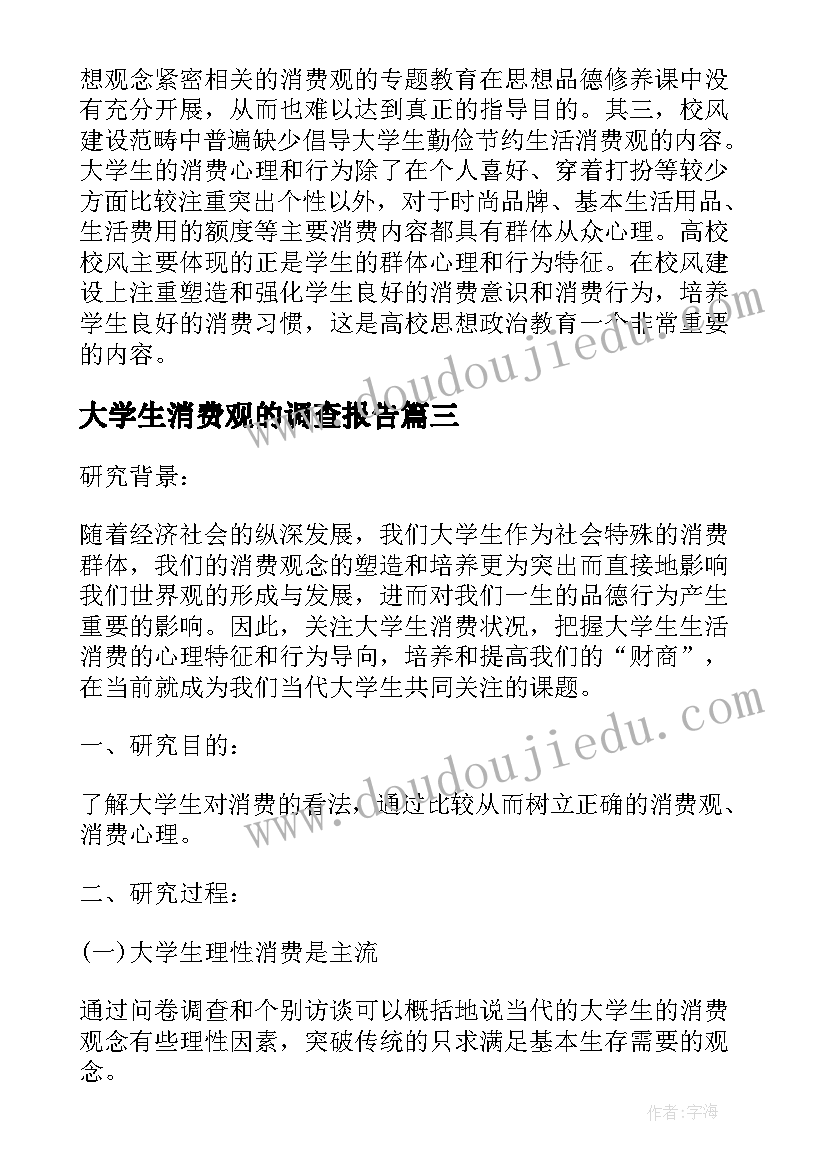 2023年大学生消费观的调查报告 民办高校大学生消费观调查报告(大全5篇)