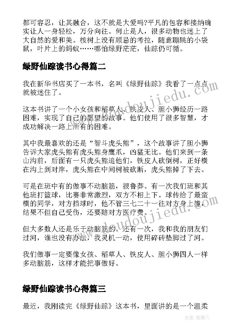 最新绿野仙踪读书心得(实用5篇)