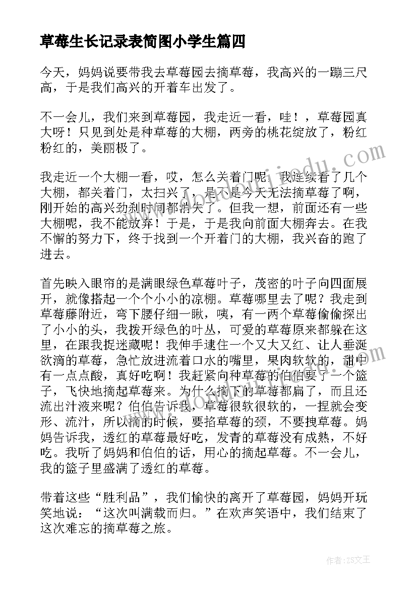 最新草莓生长记录表简图小学生 草莓心得体会(实用9篇)