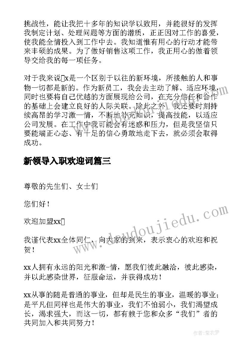 2023年新领导入职欢迎词(大全5篇)