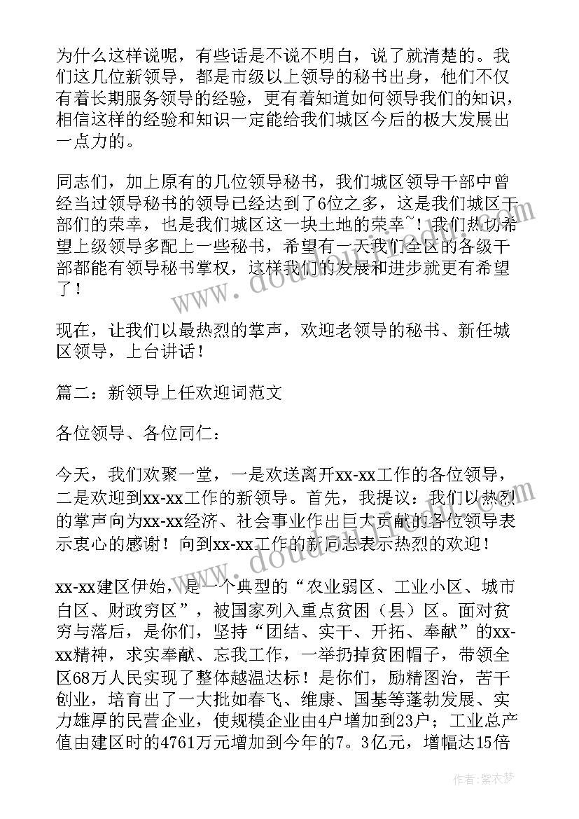 2023年新领导入职欢迎词(大全5篇)