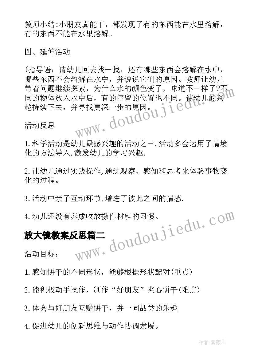 最新放大镜教案反思(优秀8篇)