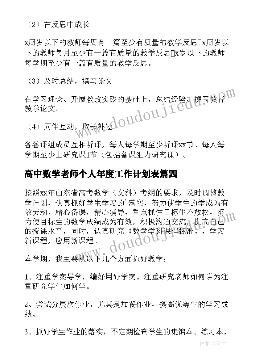 2023年高中数学老师个人年度工作计划表(大全5篇)