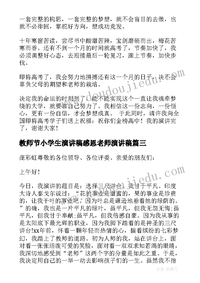 2023年教师节小学生演讲稿感恩老师演讲稿 小学生教师节演讲稿(优秀8篇)