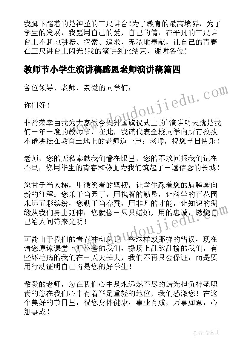 2023年教师节小学生演讲稿感恩老师演讲稿 小学生教师节演讲稿(优秀8篇)