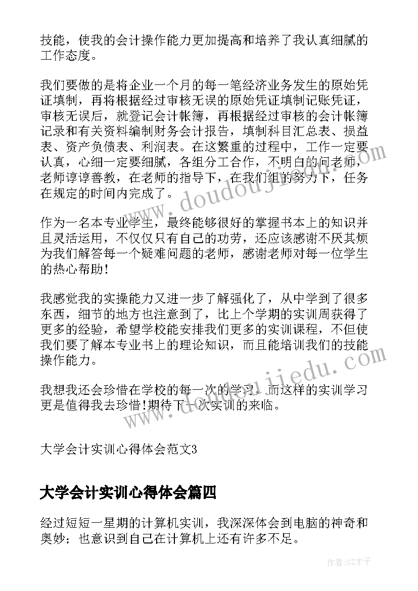 最新大学会计实训心得体会(精选5篇)