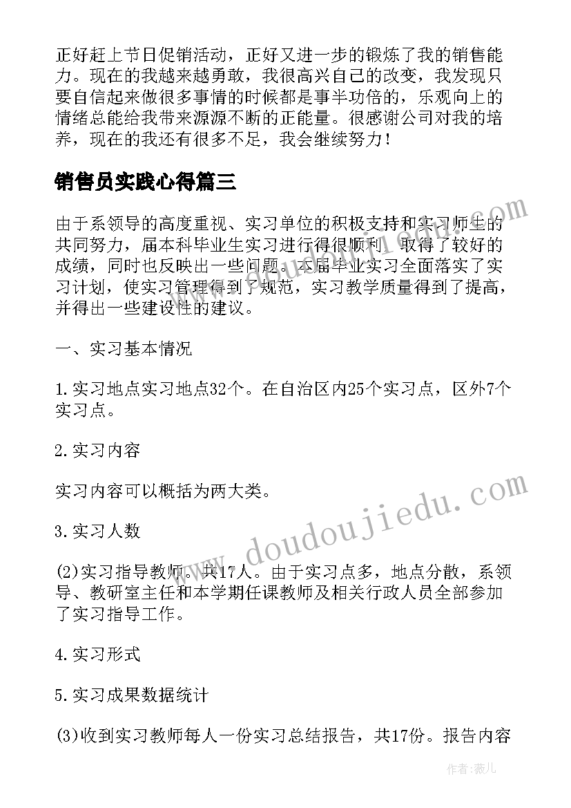 2023年销售员实践心得 销售员挂职实习心得体会(实用6篇)