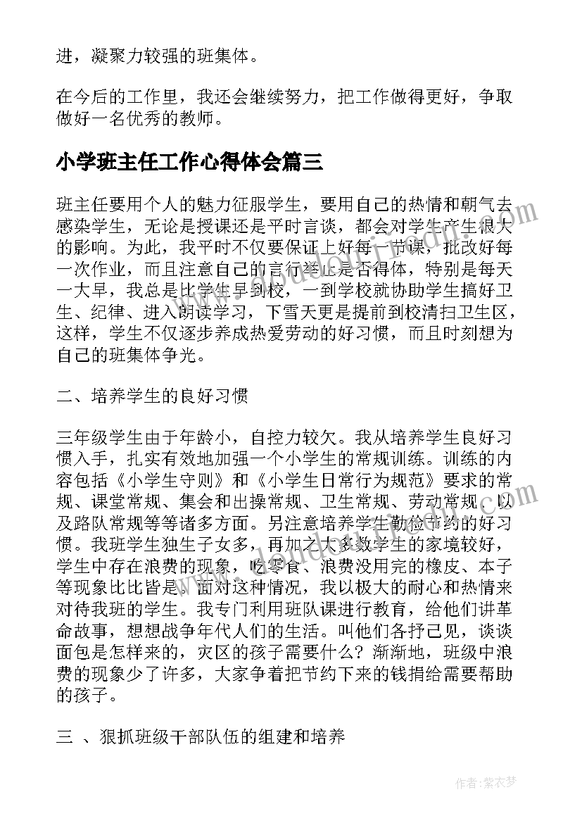 2023年小学班主任工作心得体会(精选7篇)