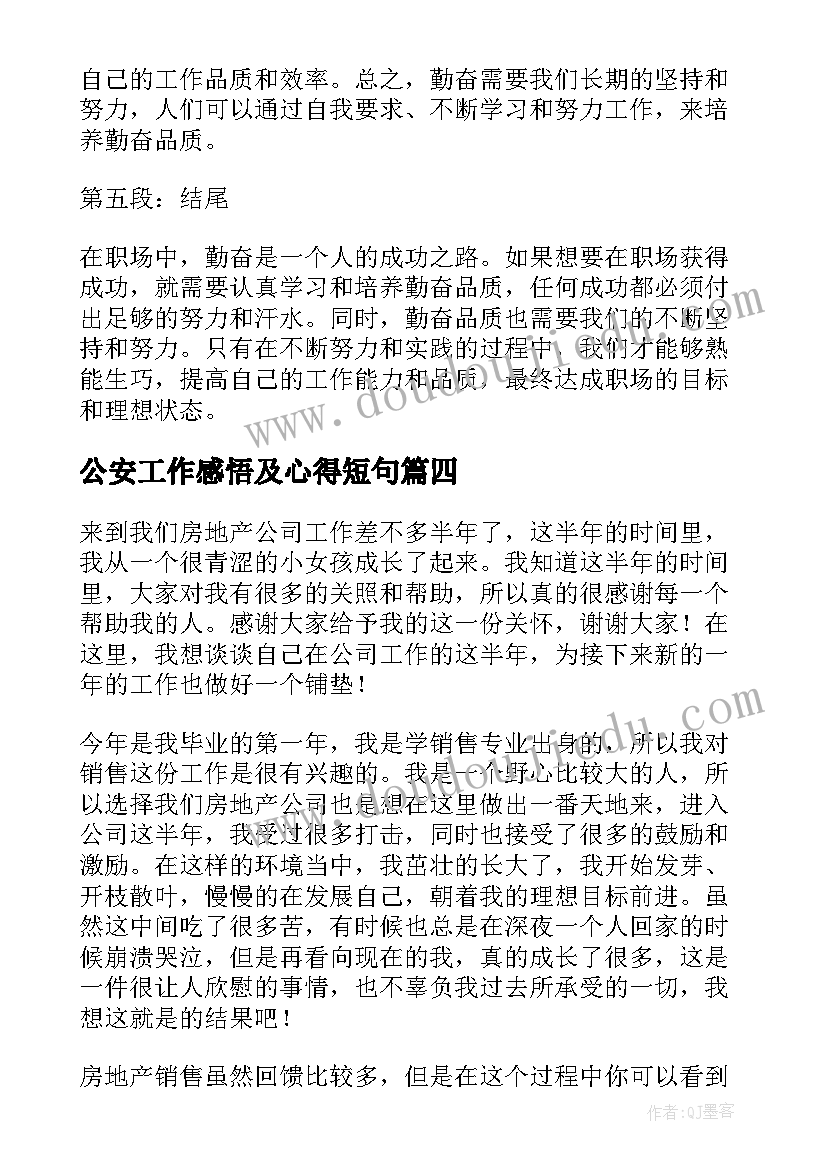 2023年公安工作感悟及心得短句(实用9篇)