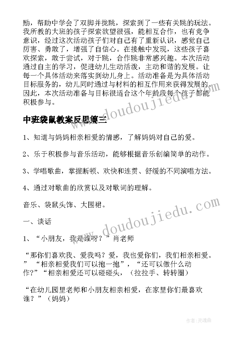 2023年中班袋鼠教案反思(通用5篇)