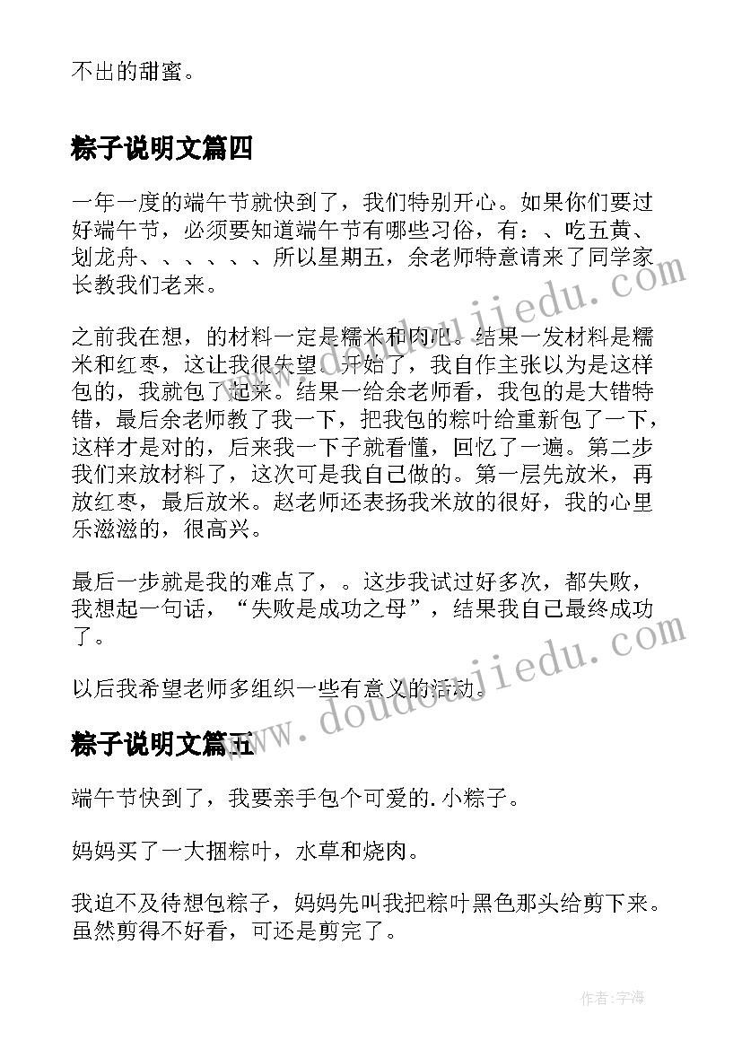 粽子说明文 学粽子英语心得体会(大全10篇)