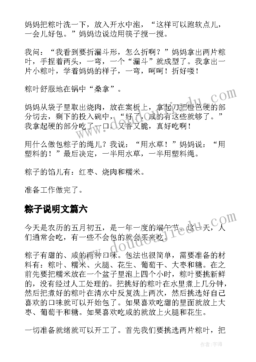 粽子说明文 学粽子英语心得体会(大全10篇)