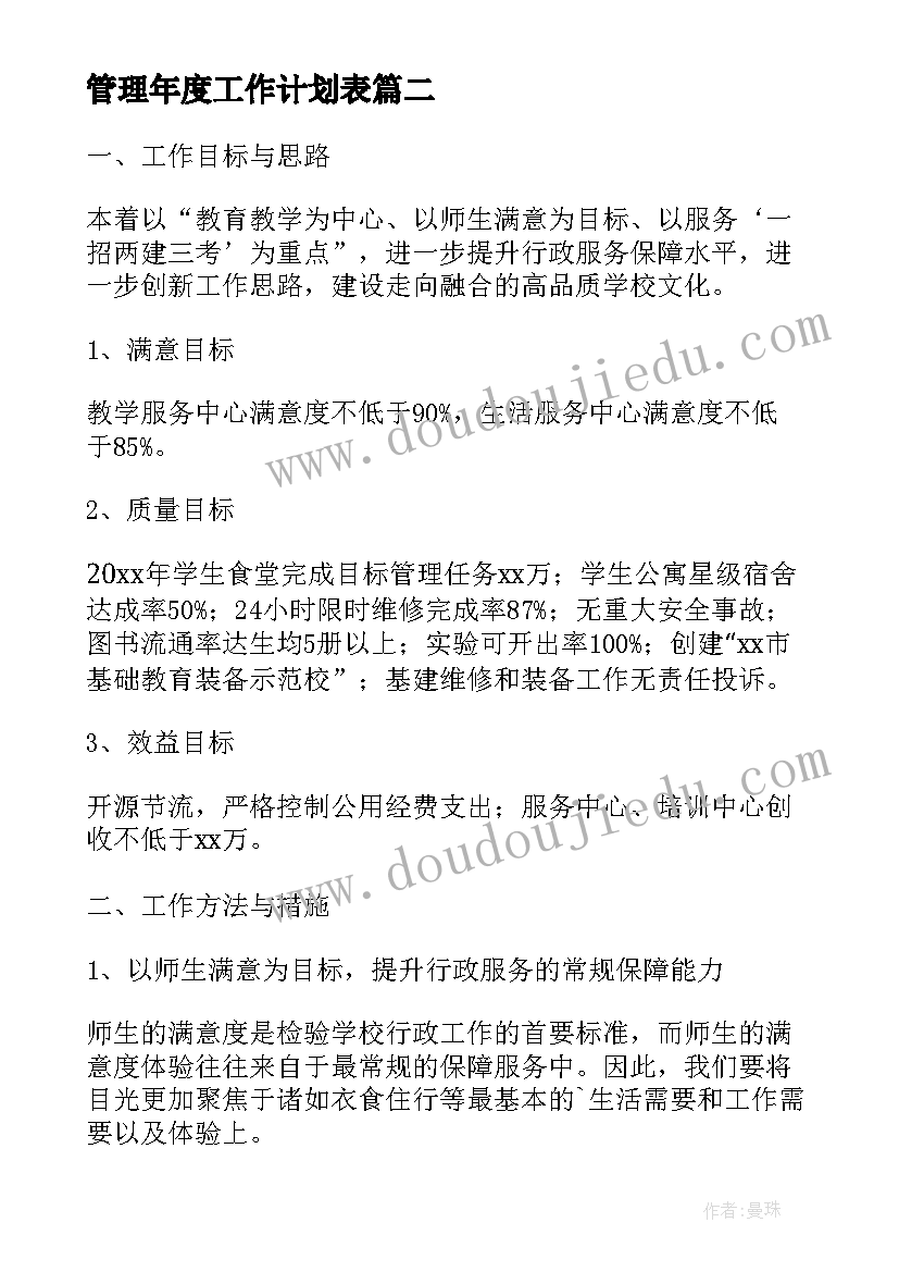 2023年管理年度工作计划表 质量管理年度工作计划(模板9篇)