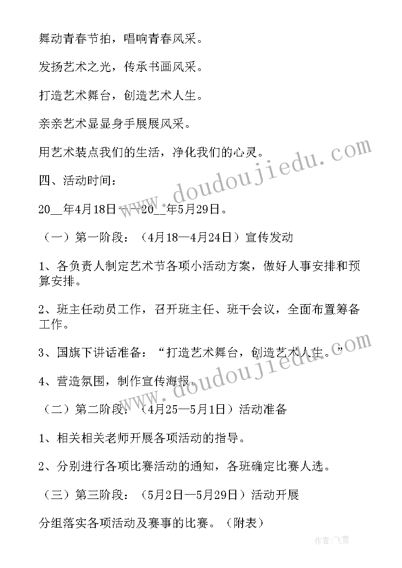 最新校园艺术节宣传方案(大全5篇)