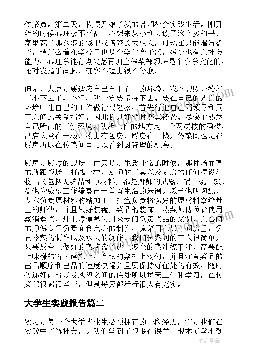 2023年大学生实践报告 大学生社会实践实习报告(通用6篇)