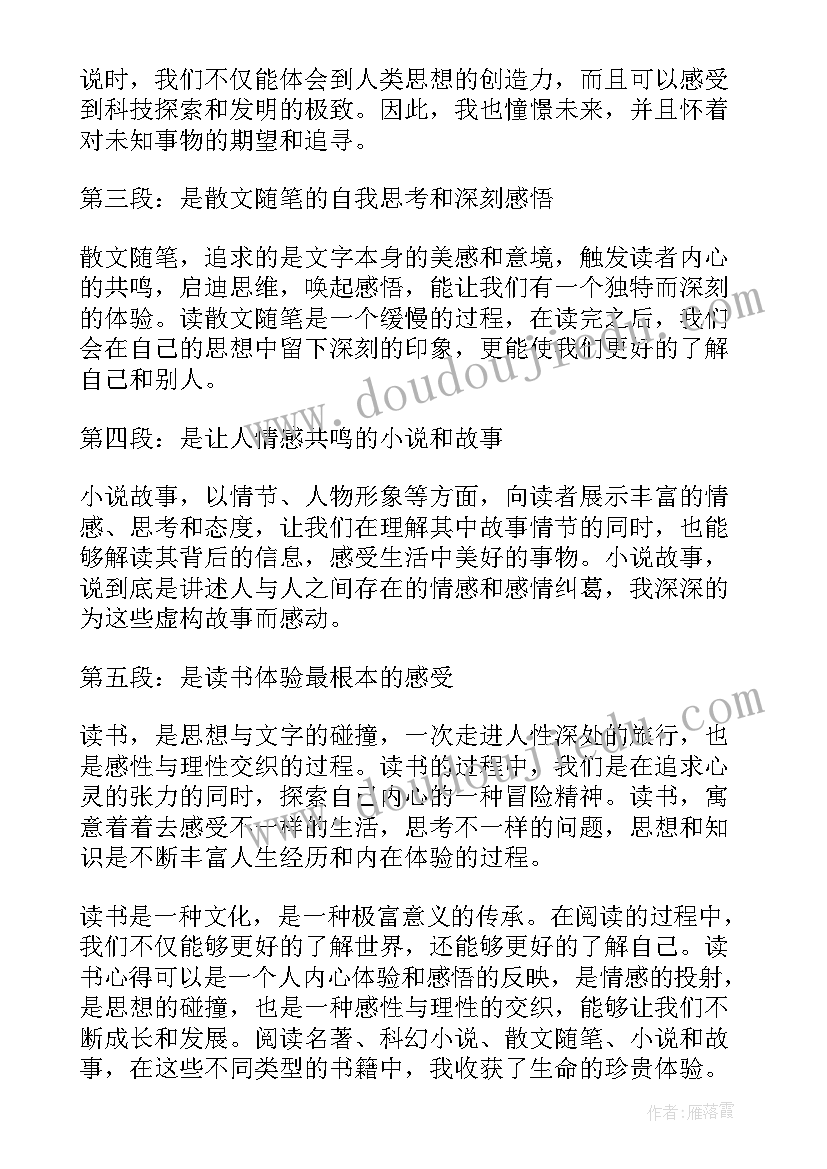 2023年读书心得体会(模板5篇)