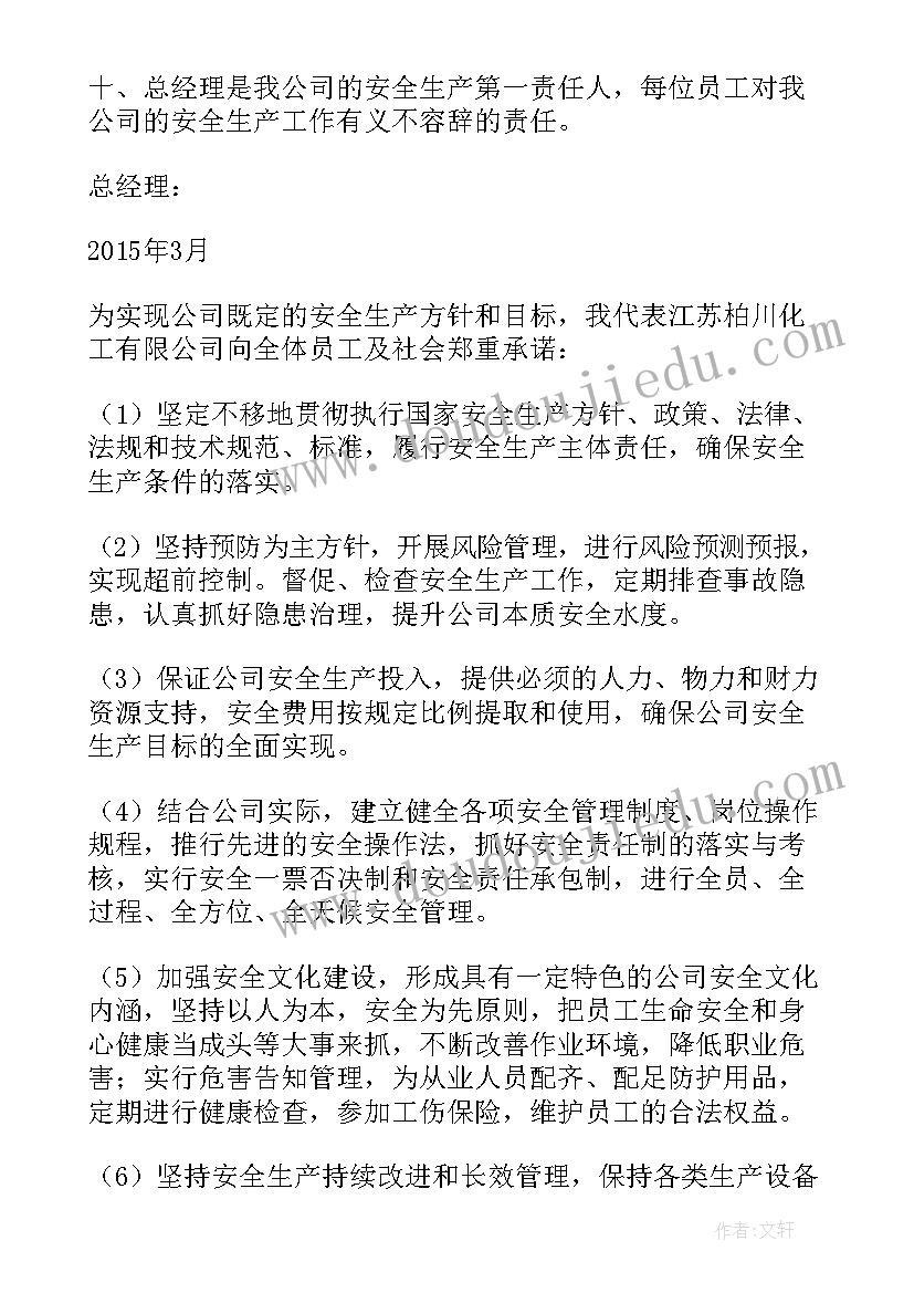 最新公司总经理承诺书(模板5篇)