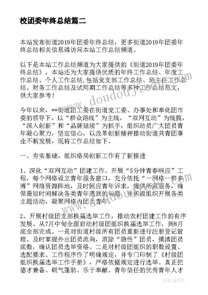 最新校团委年终总结 团委个人年终总结(大全5篇)