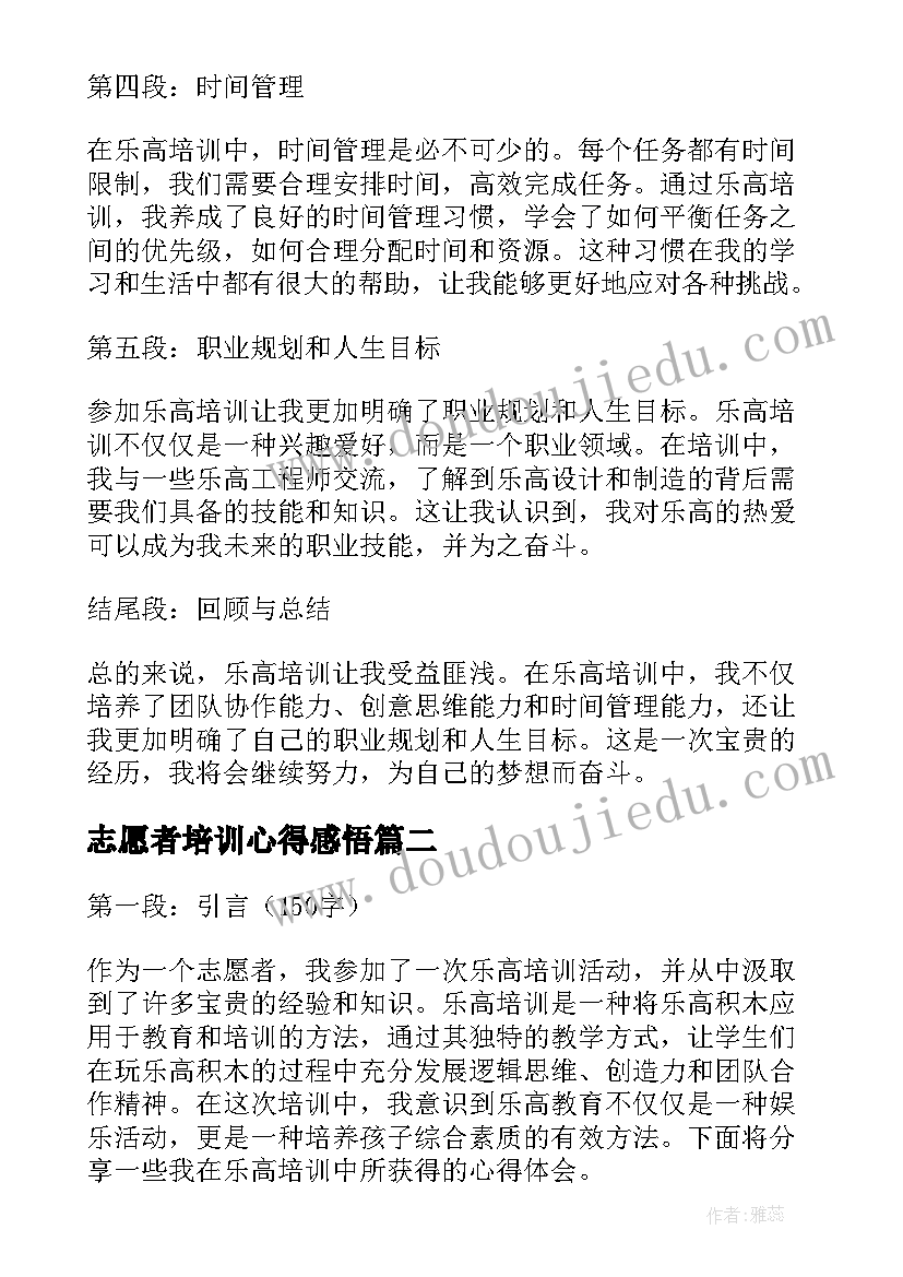 最新志愿者培训心得感悟(模板6篇)