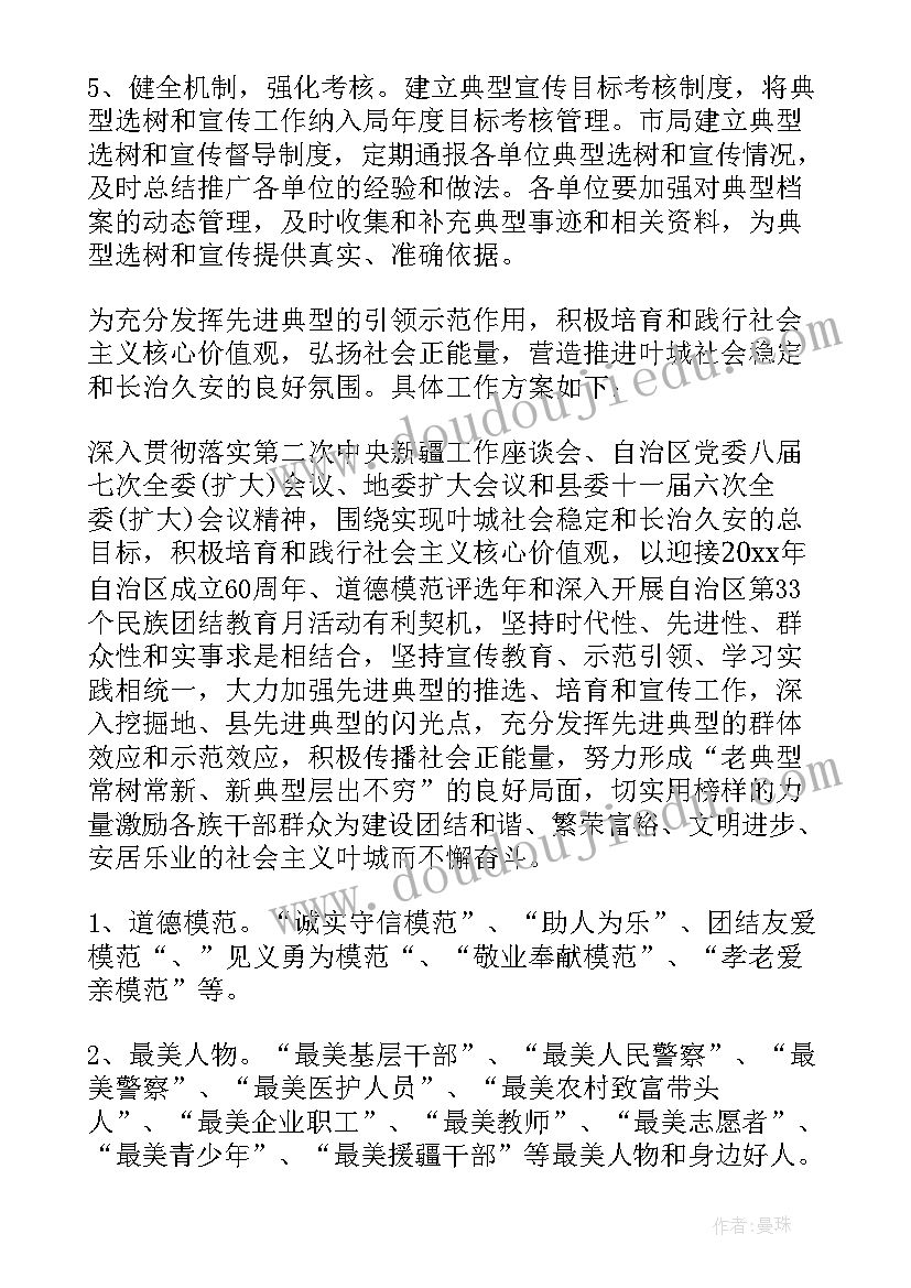 选树先进典型的方案(优质5篇)