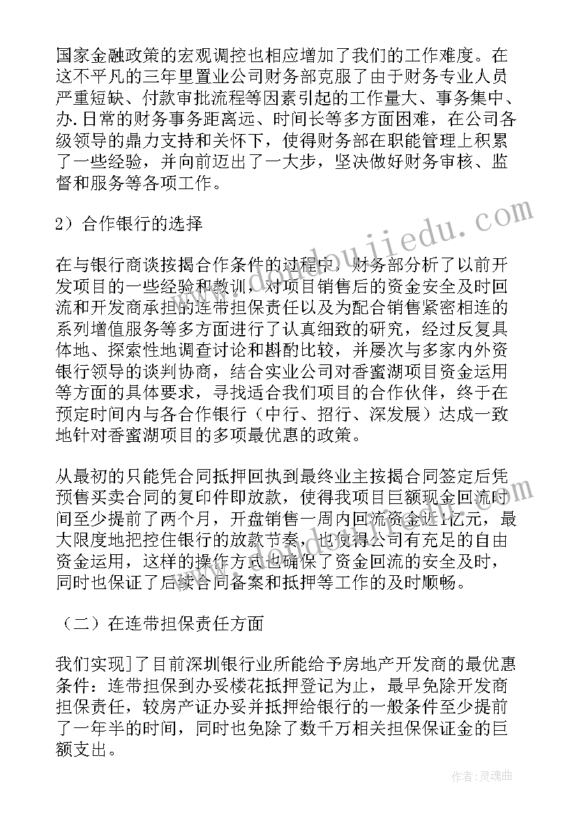 房地产项目财务工作总结(优秀5篇)