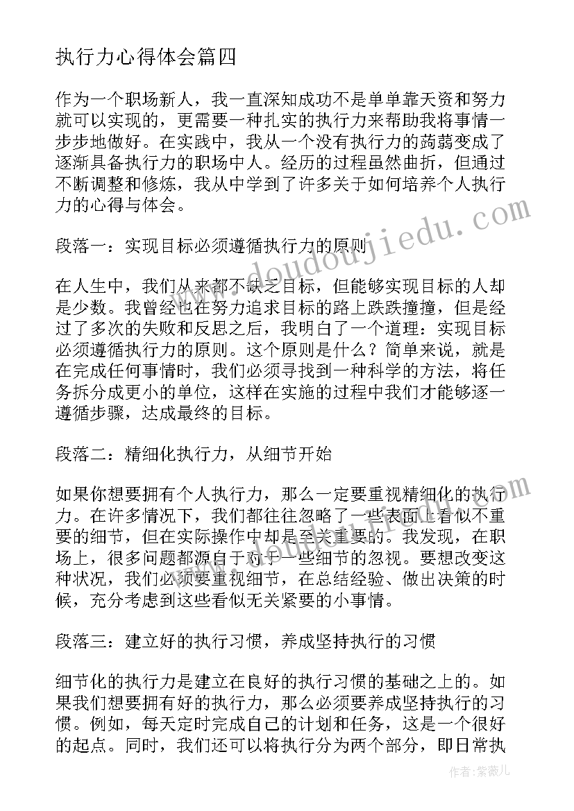 最新执行力心得体会(实用5篇)