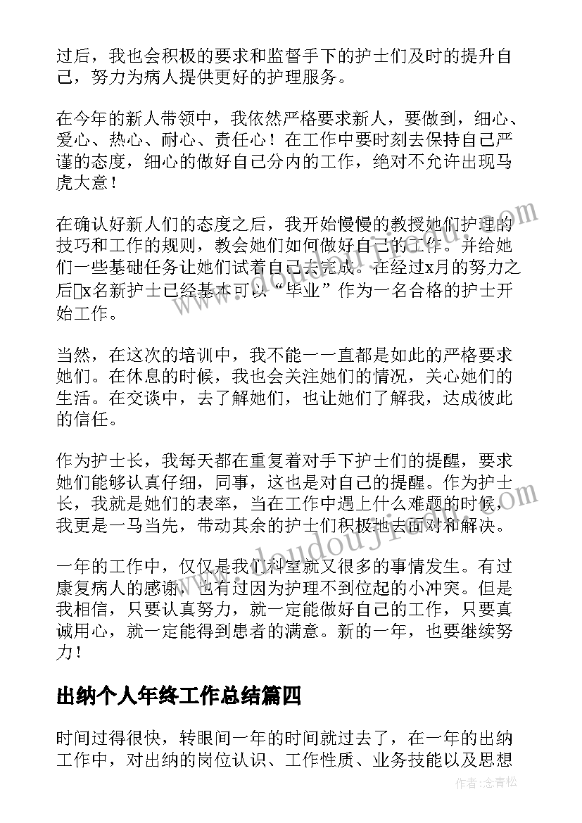 2023年出纳个人年终工作总结(精选8篇)