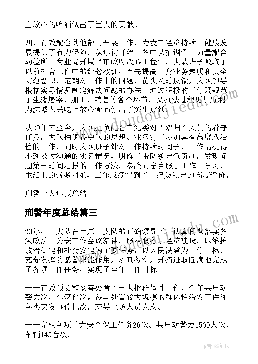 刑警年度总结 刑警个人工作总结(汇总5篇)