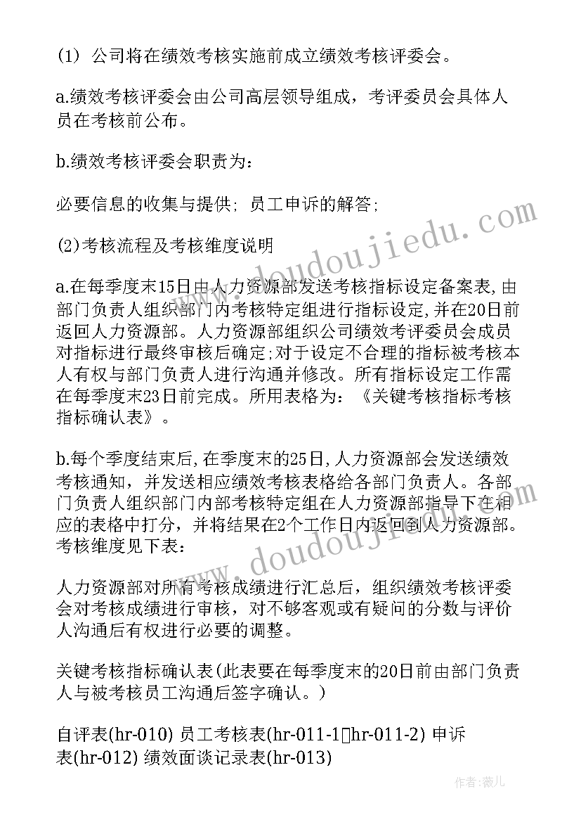 绩效考核方案(汇总6篇)