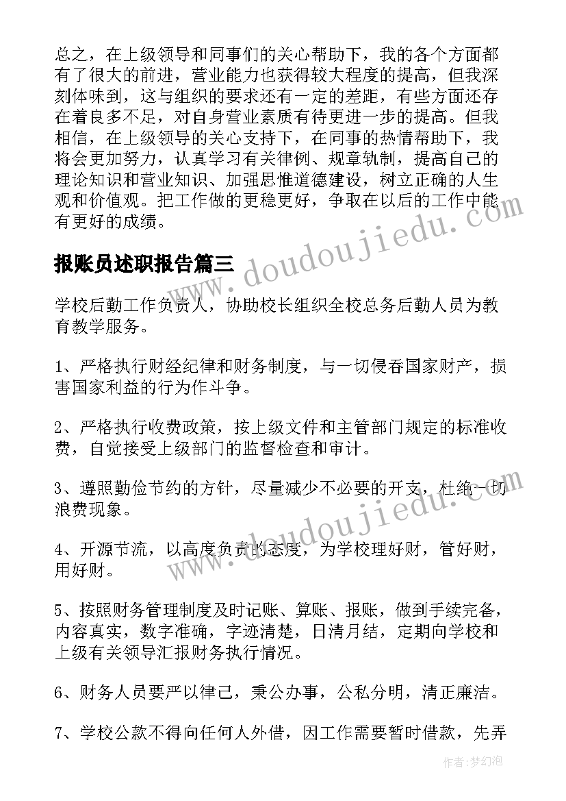 2023年报账员述职报告(汇总5篇)