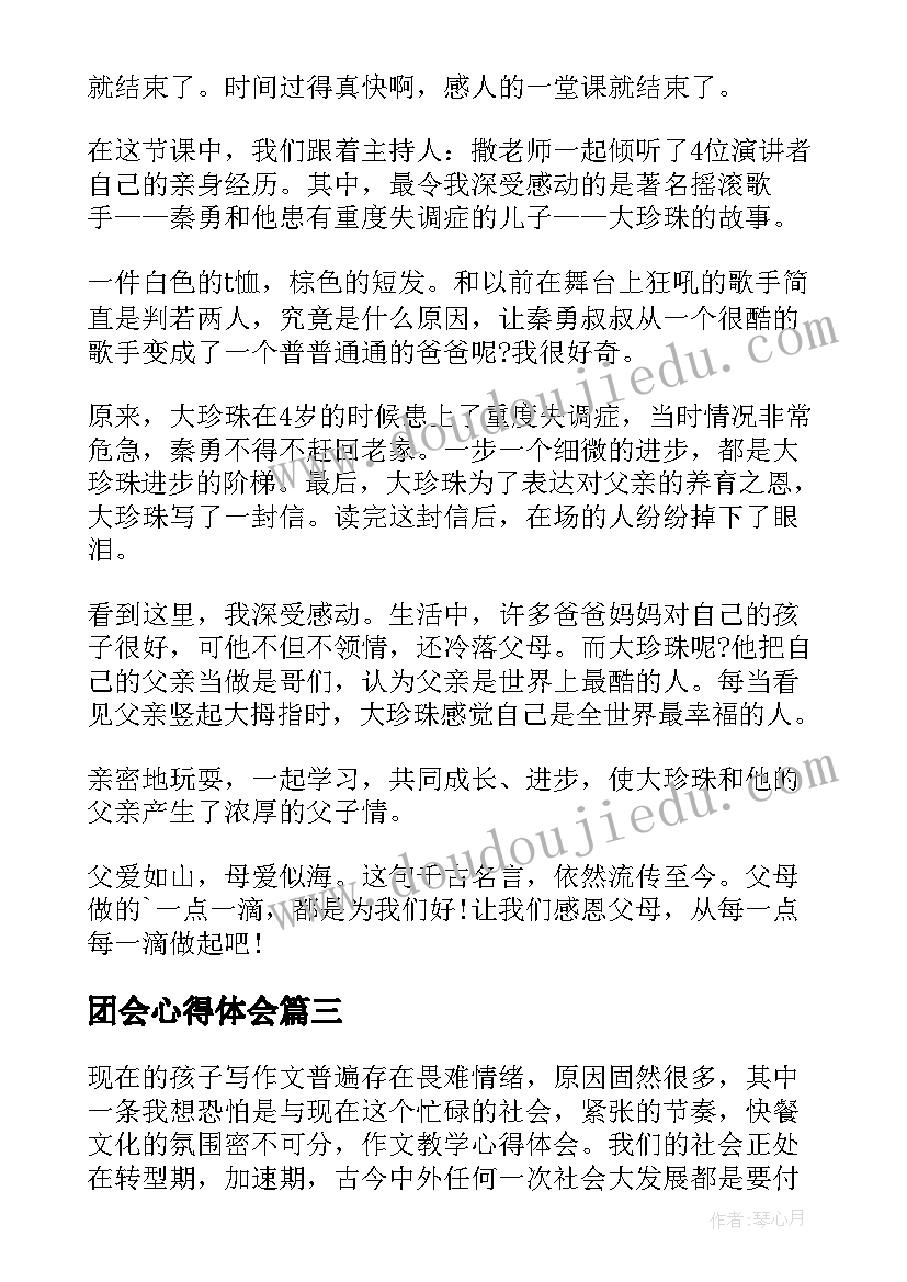 最新团会心得体会(精选6篇)