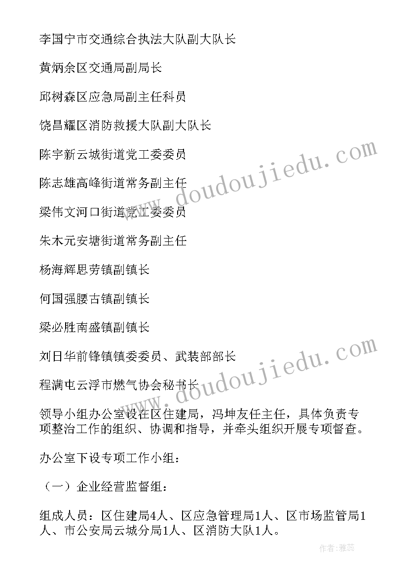 乡镇燃气安全专项整治工作方案 燃气安全专项整治工作总结(优质6篇)