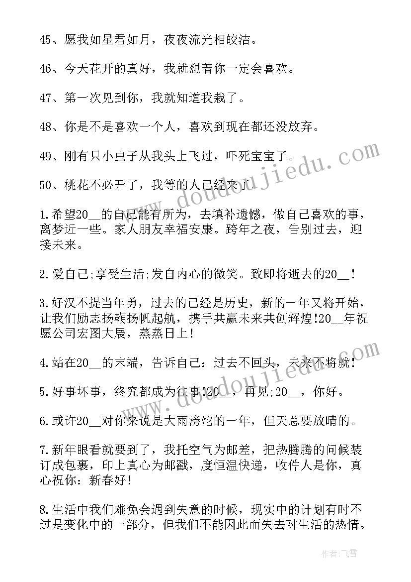 2023年跨年最火抖音文案短句搞笑 跨年最火抖音文案短句(模板5篇)