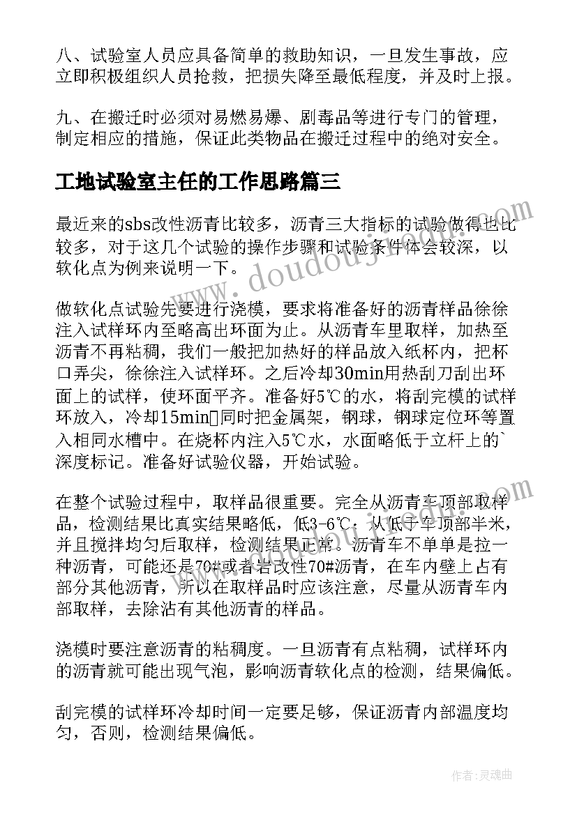 最新工地试验室主任的工作思路 工地试验室个人年底总结(模板5篇)