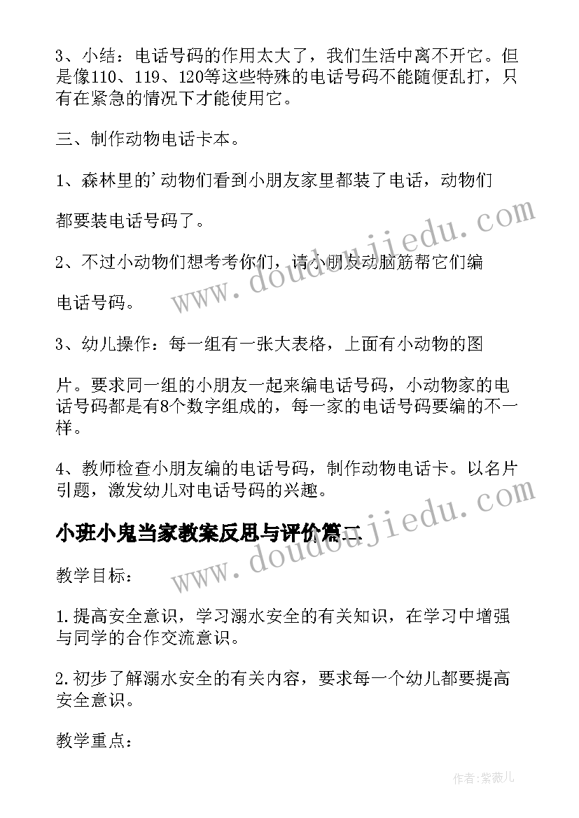 2023年小班小鬼当家教案反思与评价(汇总5篇)