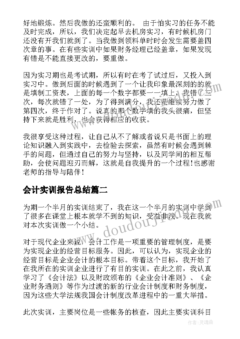 最新会计实训报告总结(汇总5篇)