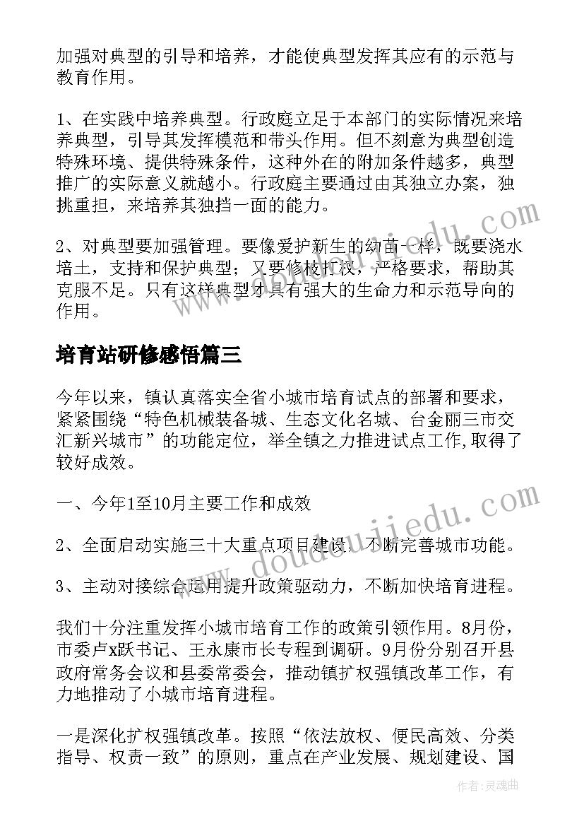 培育站研修感悟 消防培育心得体会(实用8篇)