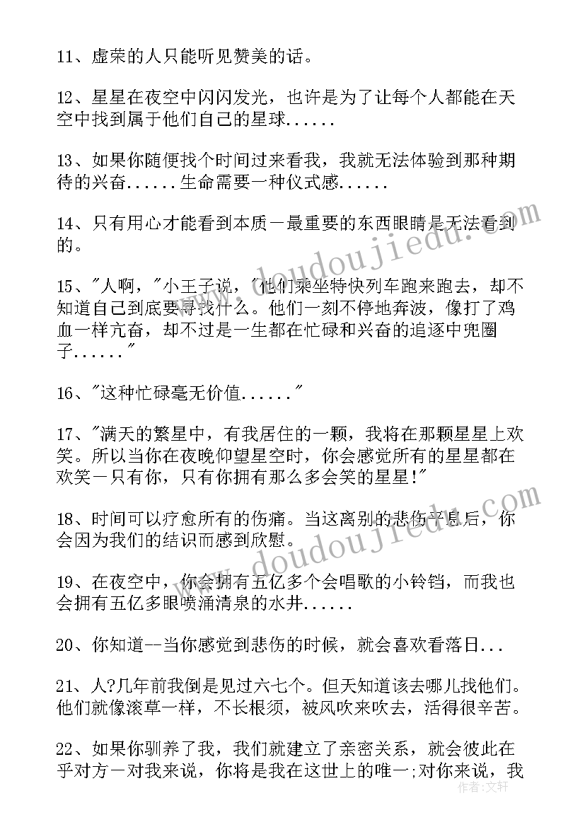 2023年小王子经典语录(精选5篇)