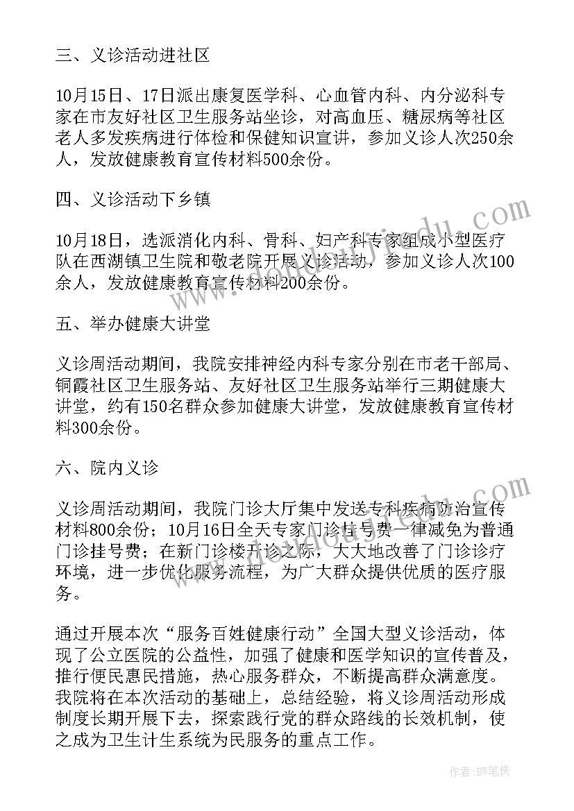 最新社区健康义诊活动总结(通用5篇)