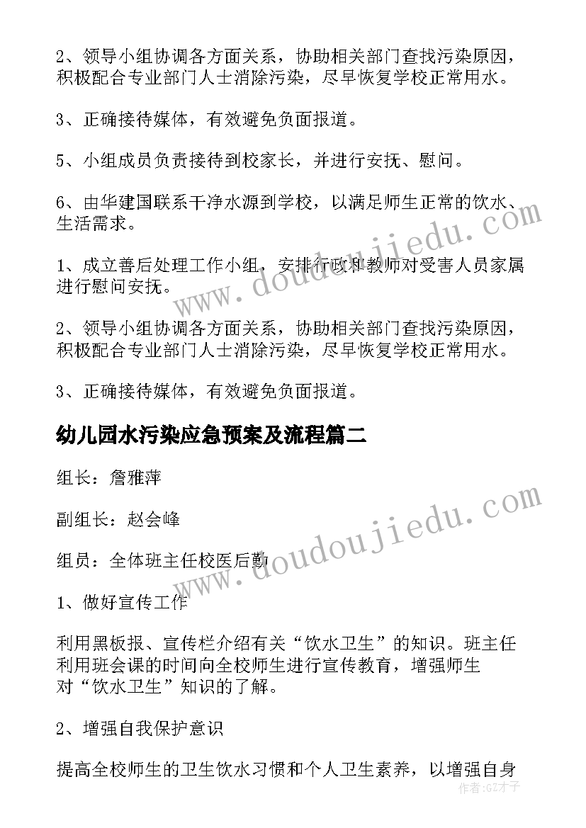 2023年幼儿园水污染应急预案及流程(模板5篇)