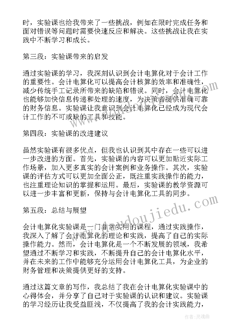 会计电算化意思 会计电算化实验课心得体会(精选5篇)