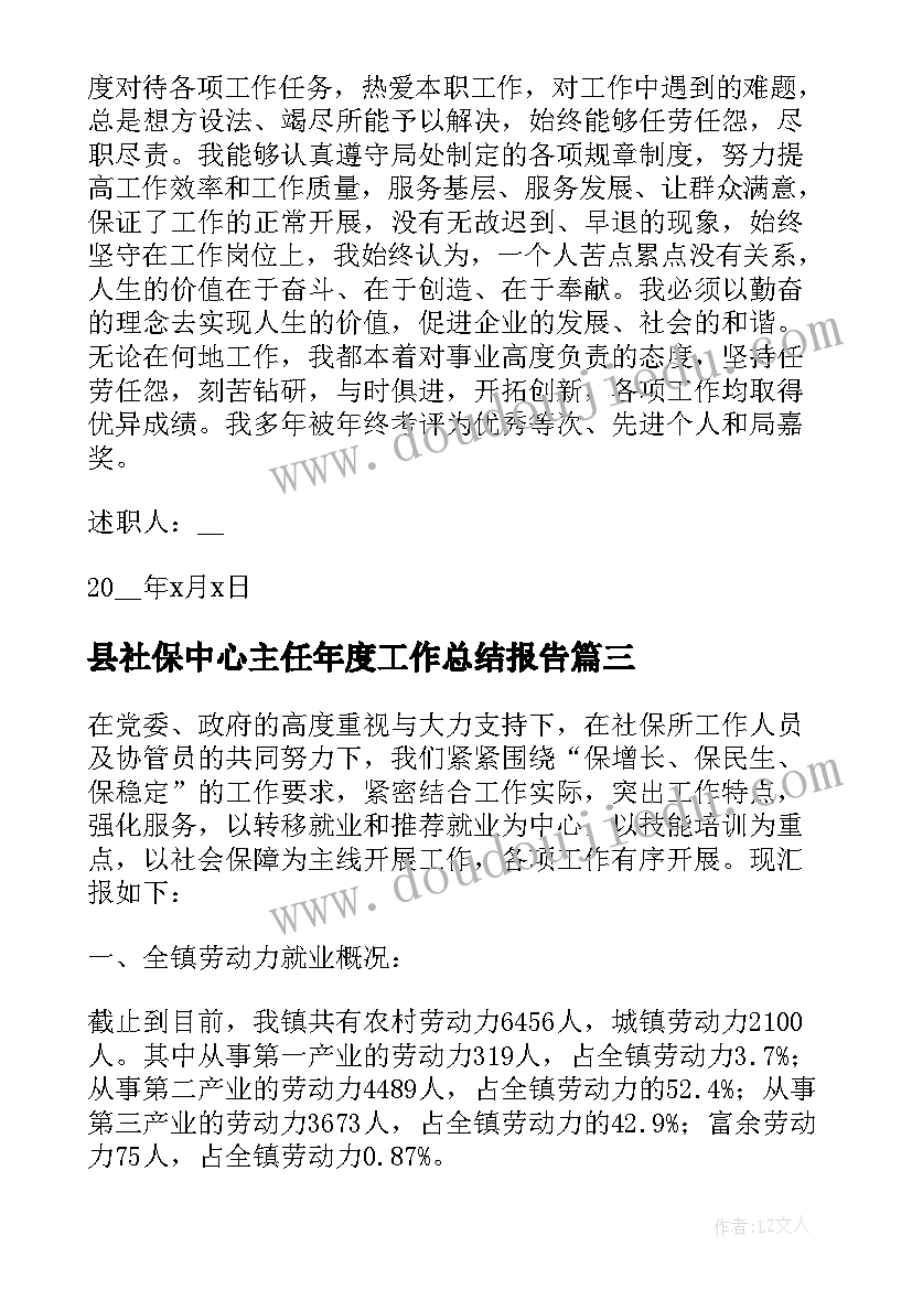 2023年县社保中心主任年度工作总结报告(大全5篇)