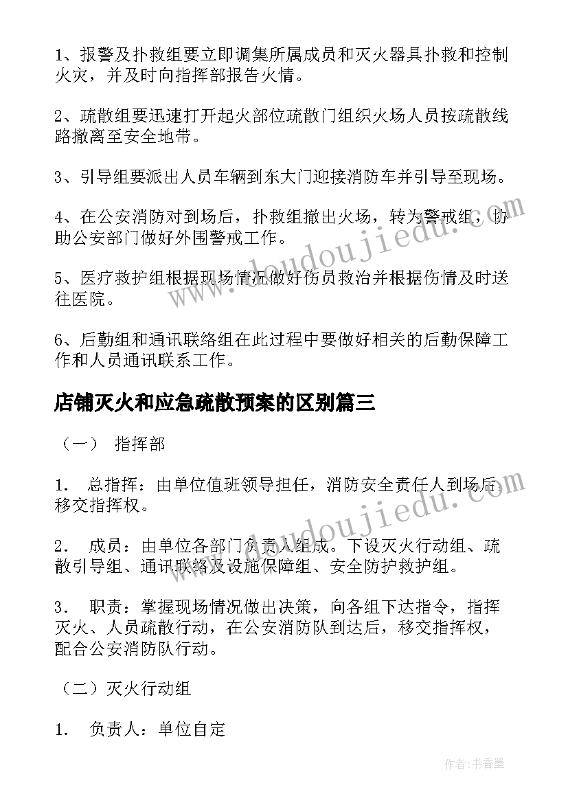 2023年店铺灭火和应急疏散预案的区别 灭火和应急疏散应急预案(汇总8篇)