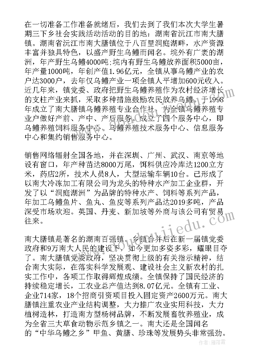 三下乡社会实践调查报告(实用5篇)