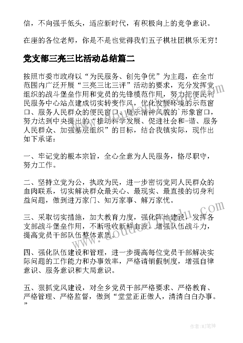 最新党支部三亮三比活动总结(精选5篇)