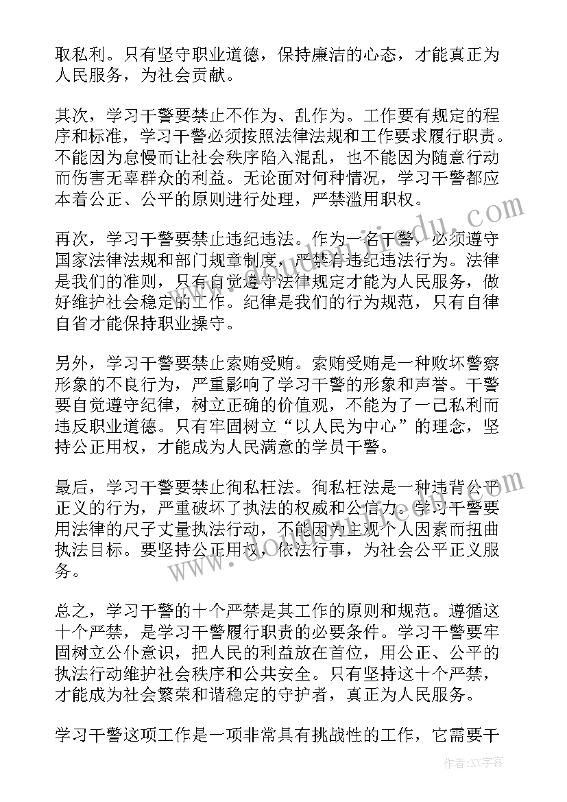 2023年辅警十条严禁心得体会(通用5篇)