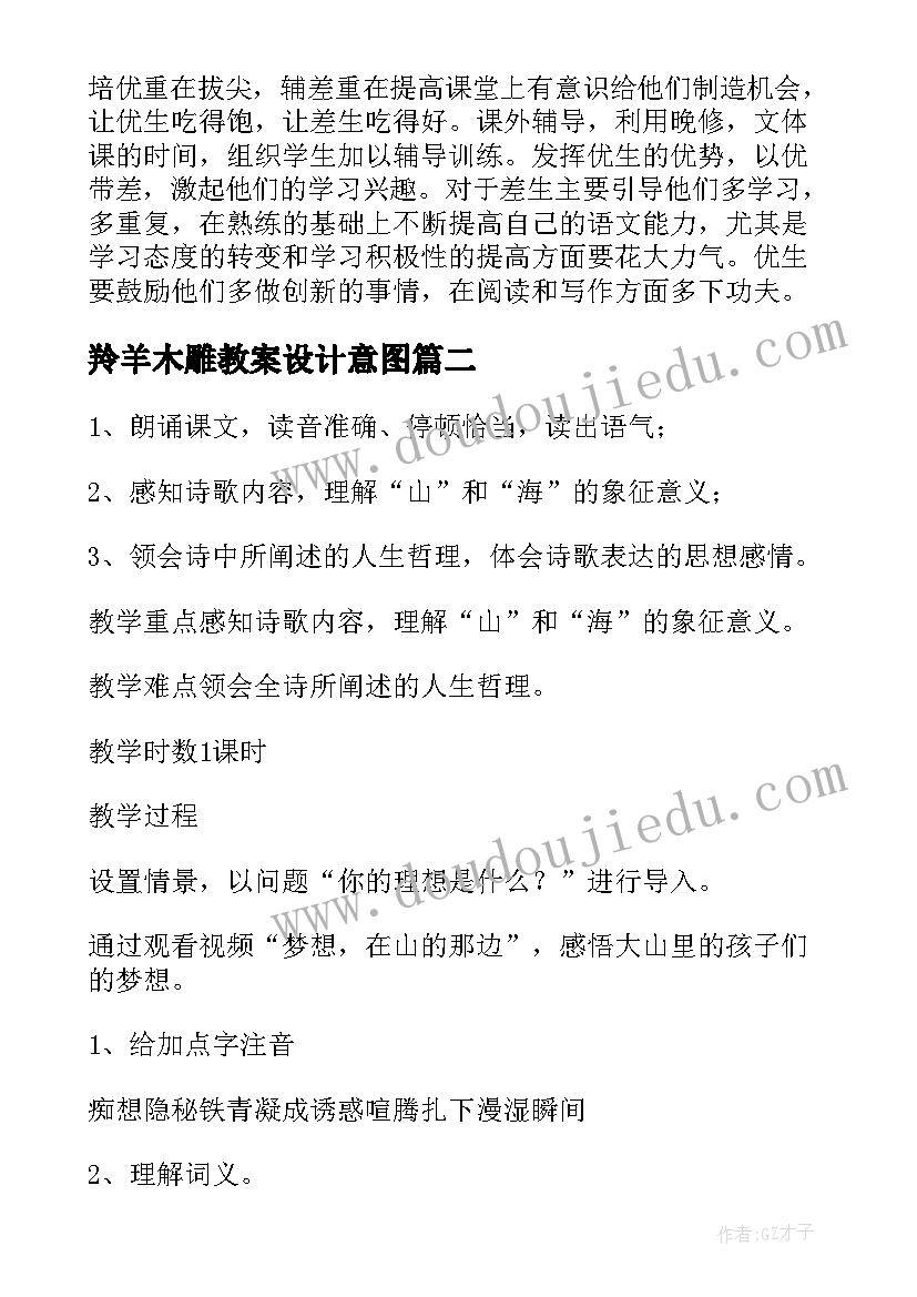 羚羊木雕教案设计意图(模板5篇)